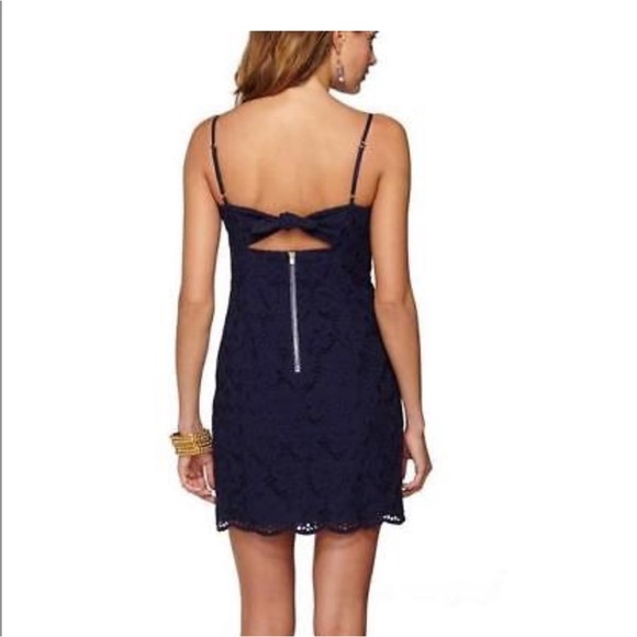 Lilly Pulitzer McCallum Navy Eyelet Tie Back Dress - Picture 2 of 9